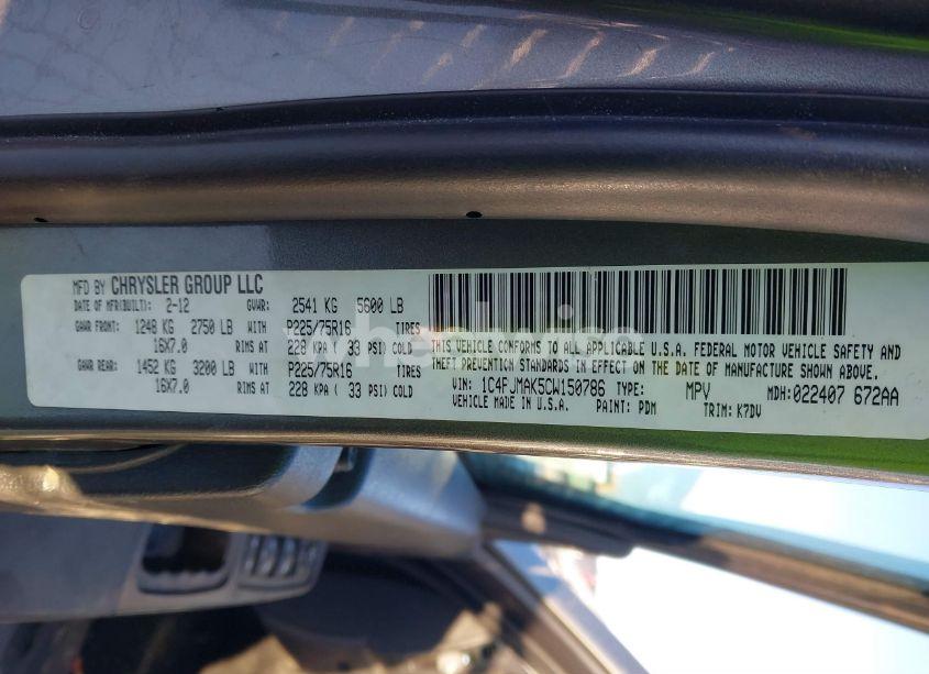 Photo 9 of 2012 Jeep Liberty SPORT (VIN 1C4PJMAK5CW150786)