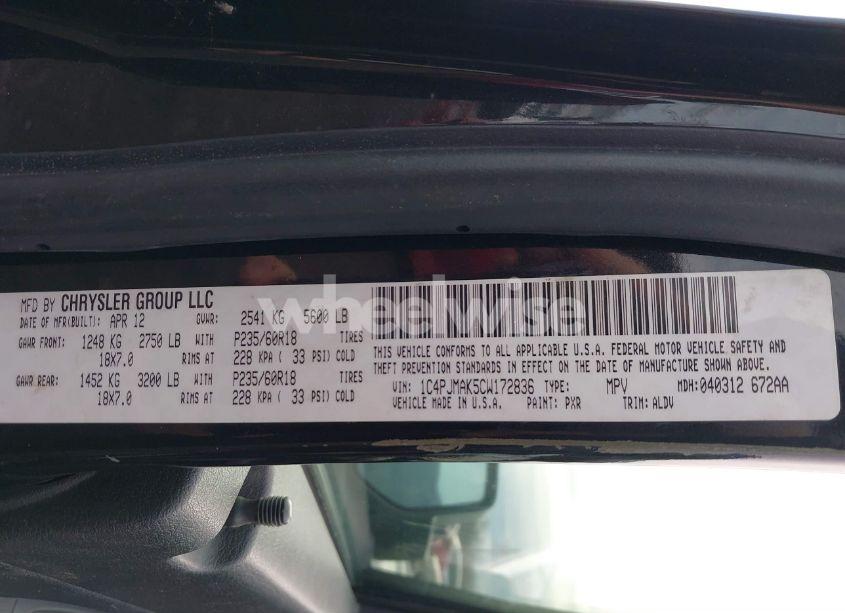 Photo 9 of 2012 Jeep Liberty SPORT (VIN 1C4PJMAK5CW172836)