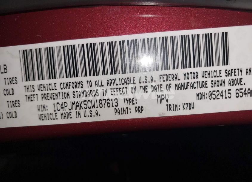 Photo 9 of 2012 Jeep Liberty SPORT (VIN 1C4PJMAK5CW187613)