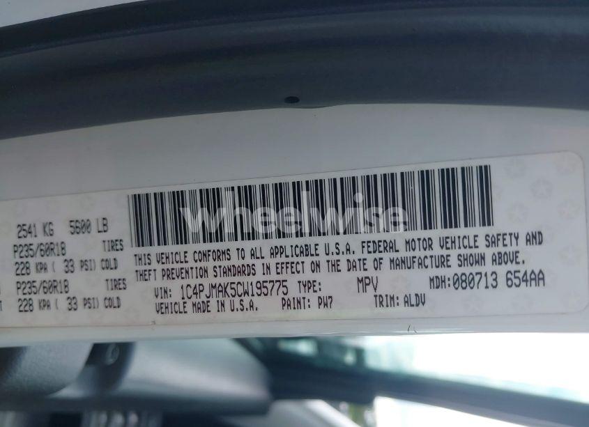 Photo 9 of 2012 Jeep Liberty SPORT (VIN 1C4PJMAK5CW195775)