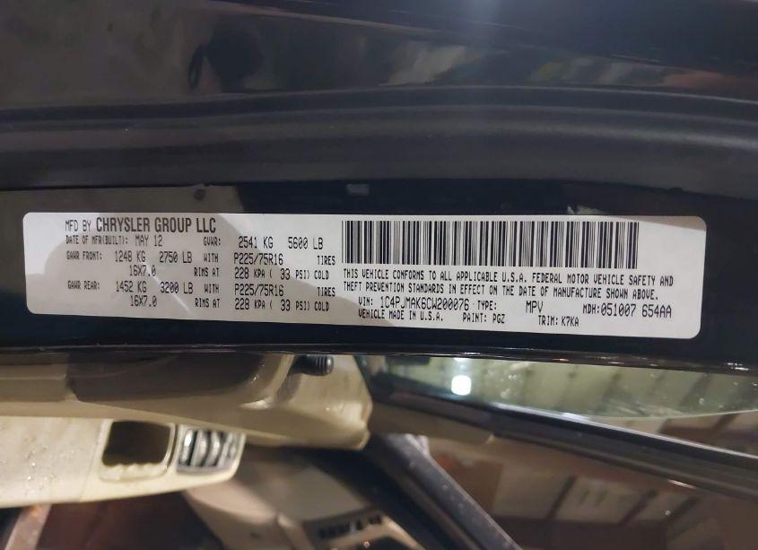 Photo 9 of 2012 Jeep Liberty SPORT (VIN 1C4PJMAK6CW200076)