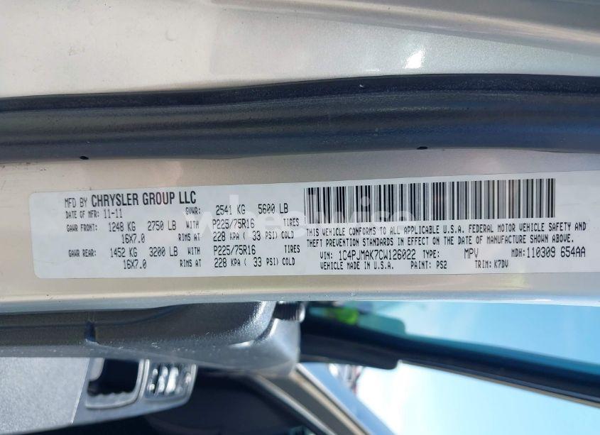 Photo 9 of 2012 Jeep Liberty SPORT (VIN 1C4PJMAK7CW126022)