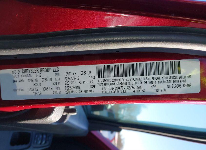 Photo 9 of 2012 Jeep Liberty SPORT (VIN 1C4PJMAK7CW142785)