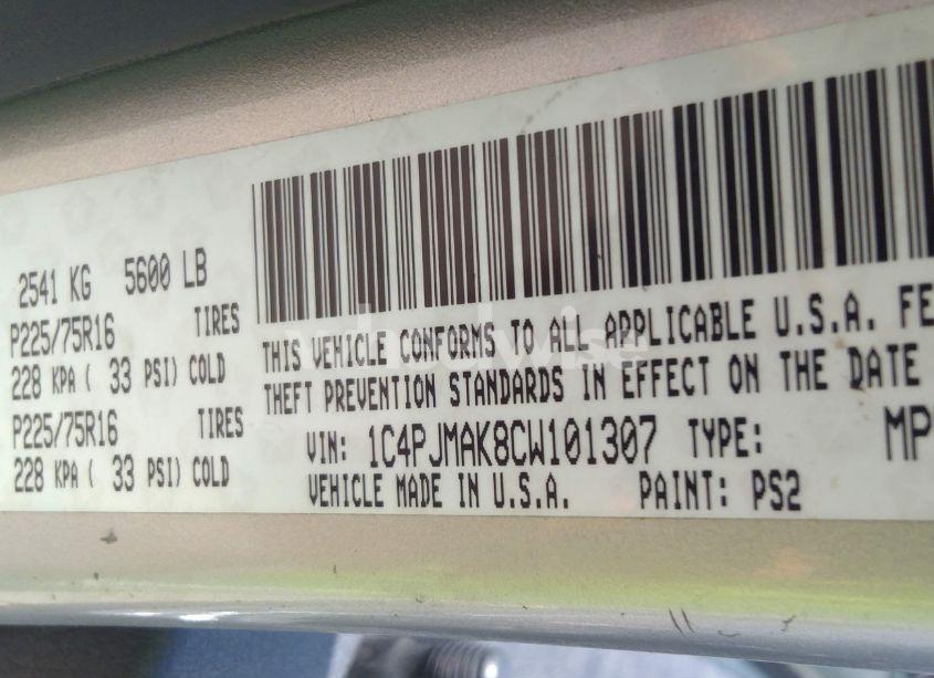 Photo 9 of 2012 Jeep Liberty SPORT (VIN 1C4PJMAK8CW101307)