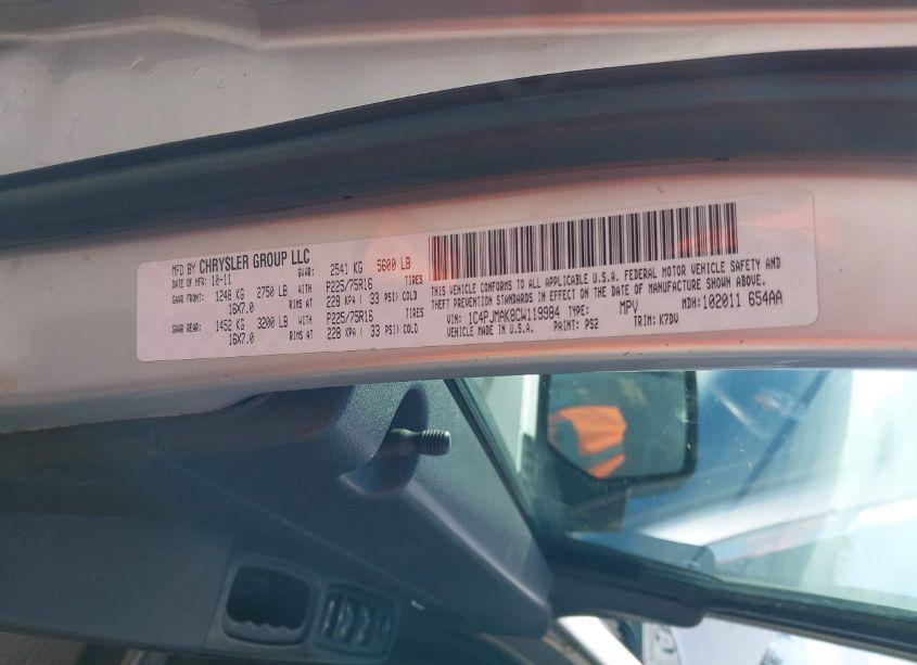 Photo 9 of 2012 Jeep Liberty SPORT (VIN 1C4PJMAK8CW119984)