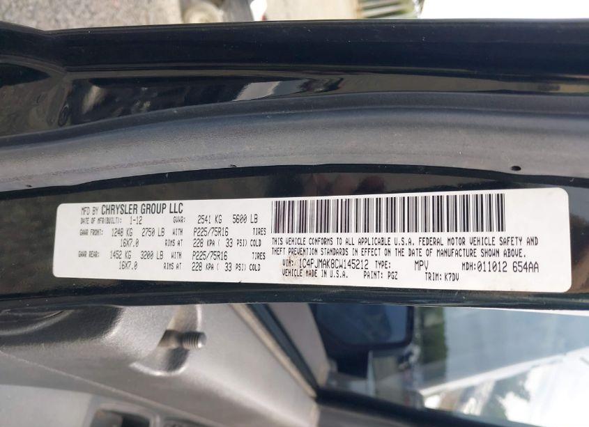 Photo 9 of 2012 Jeep Liberty SPORT (VIN 1C4PJMAK8CW145212)