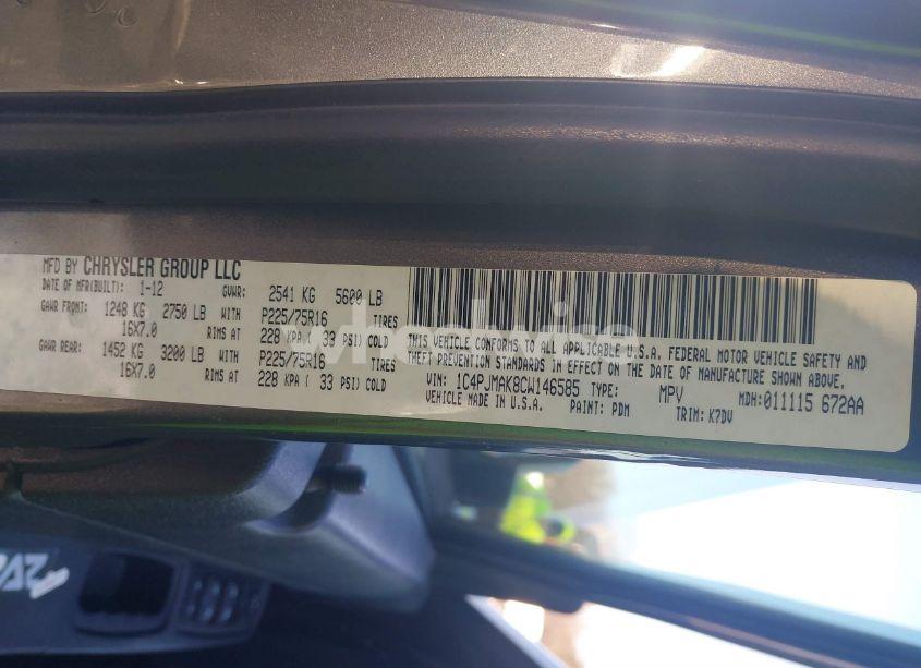 Photo 9 of 2012 Jeep Liberty SPORT (VIN 1C4PJMAK8CW146585)