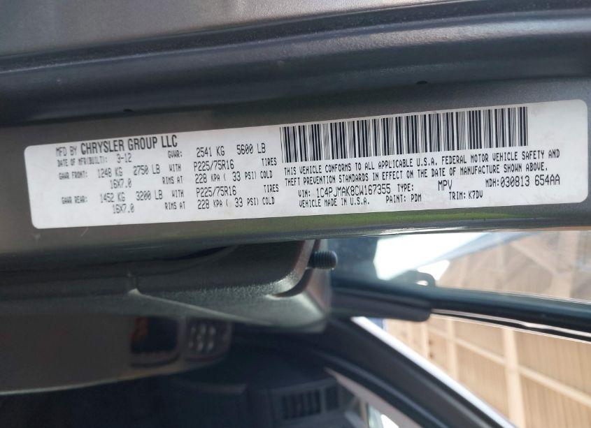 Photo 8 of 2012 Jeep Liberty SPORT (VIN 1C4PJMAK8CW167355)