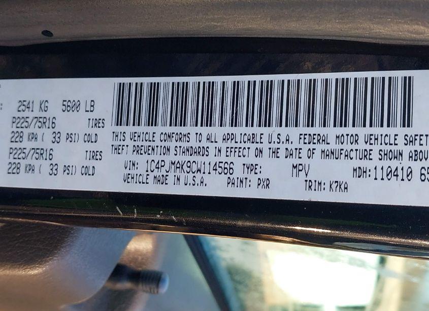 Photo 9 of 2012 Jeep Liberty SPORT (VIN 1C4PJMAK9CW114566)