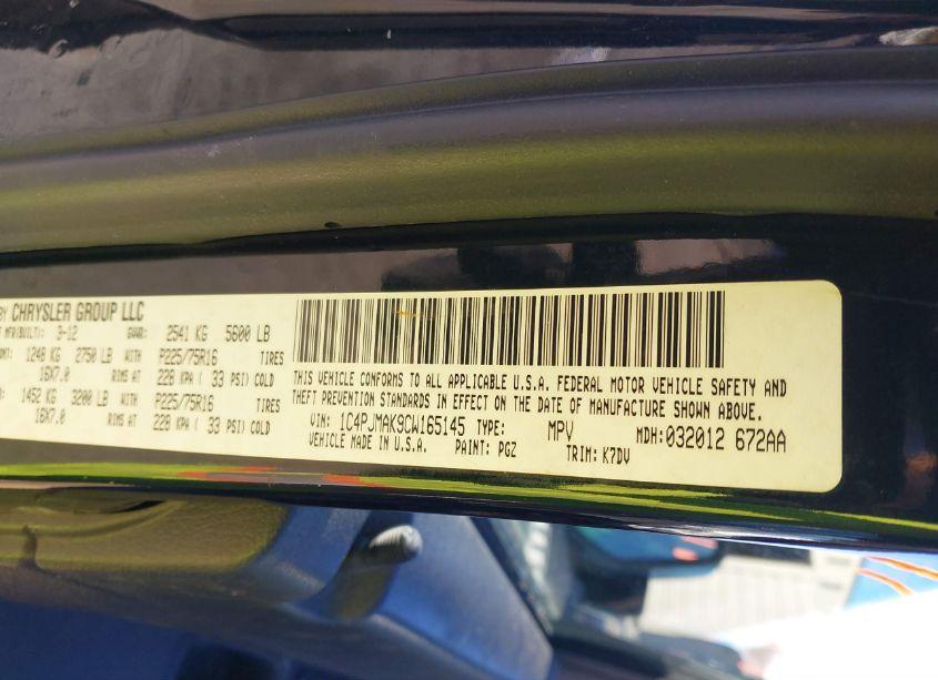 Photo 9 of 2012 Jeep Liberty SPORT (VIN 1C4PJMAK9CW165145)