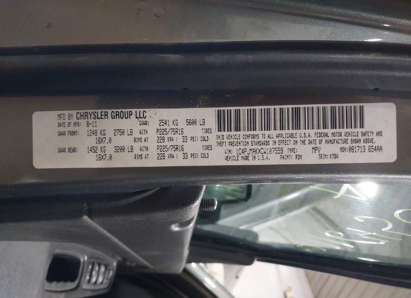 Photo 9 of 2012 Jeep Liberty SPORT (VIN 1C4PJMAKXCW107559)