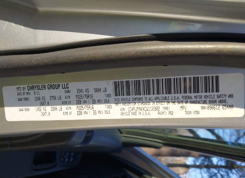 Photo 9 of 2012 Jeep Liberty SPORT (VIN 1C4PJMAKXCW110302)