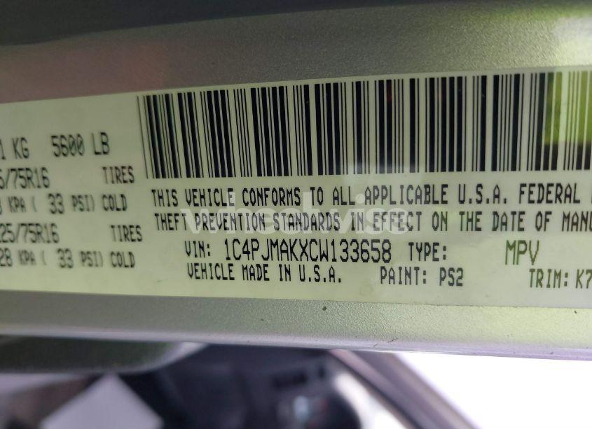 Photo 9 of 2012 Jeep Liberty SPORT (VIN 1C4PJMAKXCW133658)