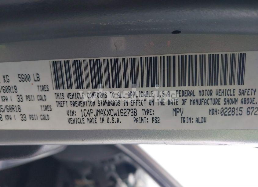 Photo 9 of 2012 Jeep Liberty SPORT (VIN 1C4PJMAKXCW162738)