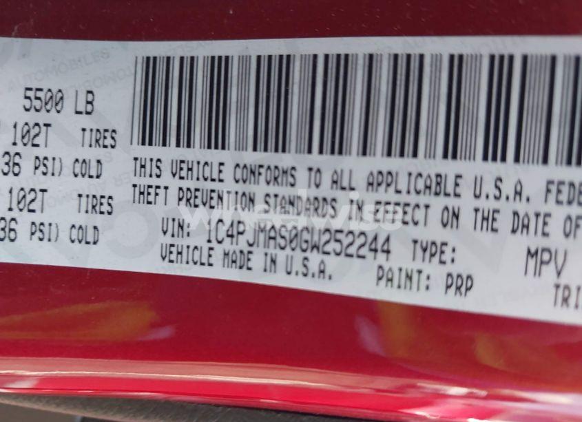 Photo 9 of 2016 Jeep Cherokee SPORT (VIN 1C4PJMAS0GW252244)