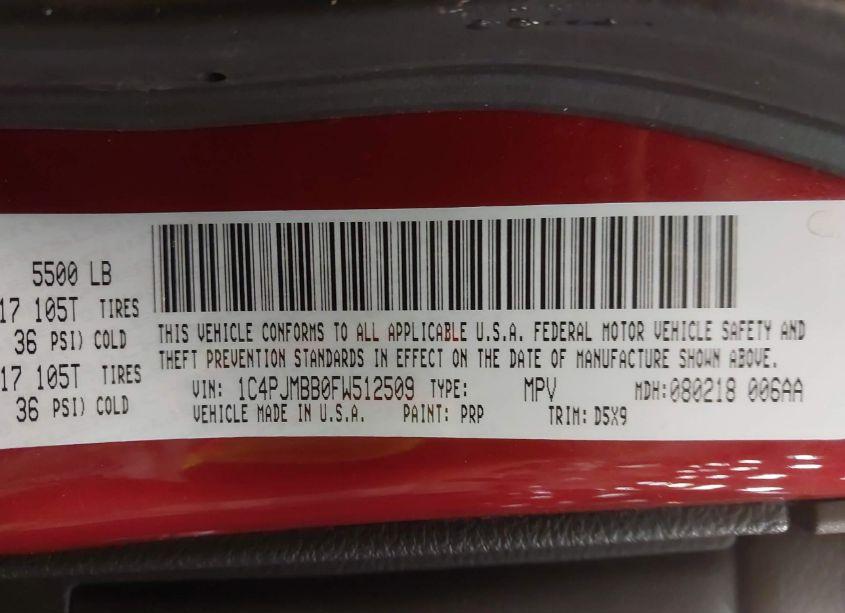 Photo 9 of 2015 Jeep Cherokee TRAILHAWK (VIN 1C4PJMBB0FW512509)