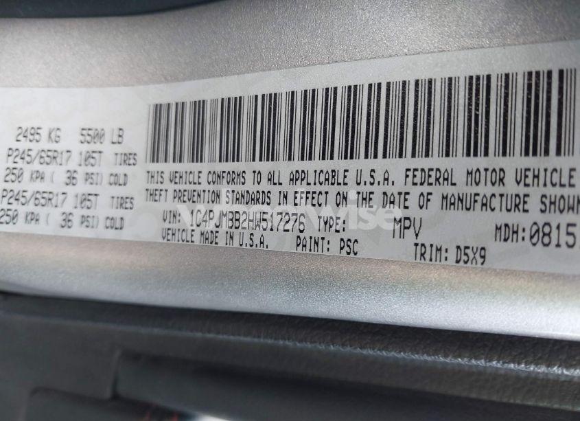 Photo 9 of 2017 Jeep Cherokee TRAILHAWK 4X4 (VIN 1C4PJMBB2HW517276)