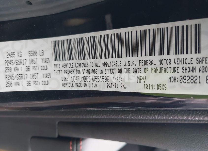 Photo 9 of 2017 Jeep Cherokee TRAILHAWK 4X4 (VIN 1C4PJMBB9HW551506)