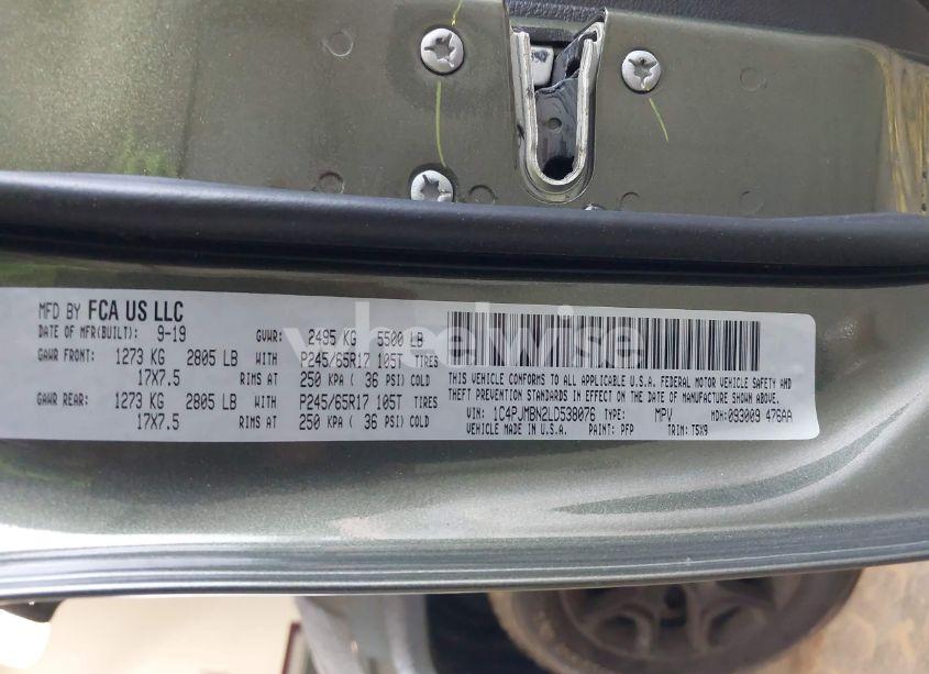 Photo 9 of 2020 Jeep Cherokee TRAILHAWK 4X4 (VIN 1C4PJMBN2LD538076)