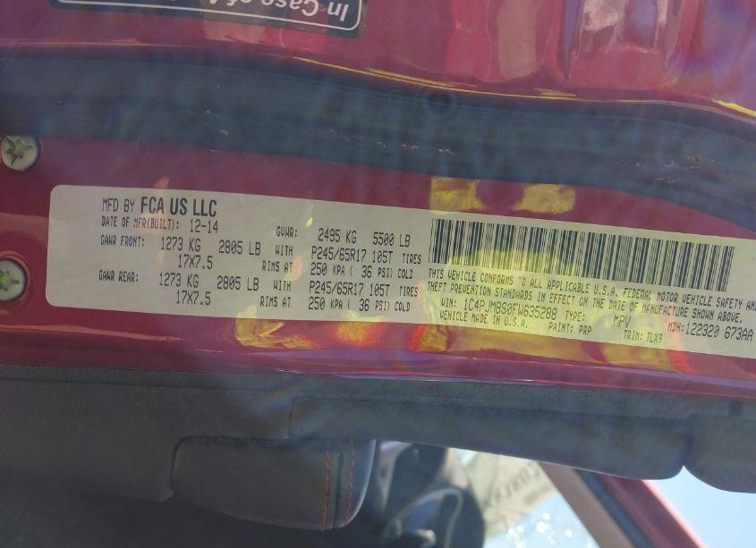 Photo 9 of 2015 Jeep Cherokee TRAILHAWK (VIN 1C4PJMBS0FW635288)