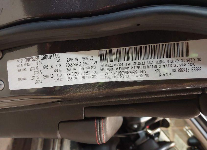 Photo 9 of 2015 Jeep Cherokee TRAILHAWK (VIN 1C4PJMBS3FW520328)