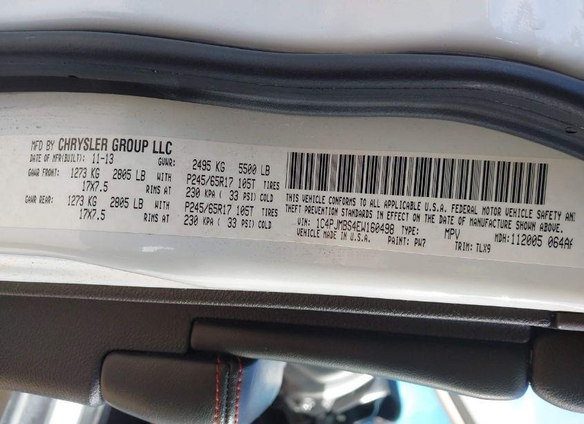 Photo 9 of 2014 Jeep Cherokee TRAILHAWK (VIN 1C4PJMBS4EW160498)