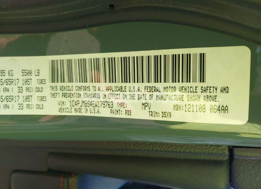 Photo 9 of 2014 Jeep Cherokee TRAILHAWK (VIN 1C4PJMBS4EW179763)