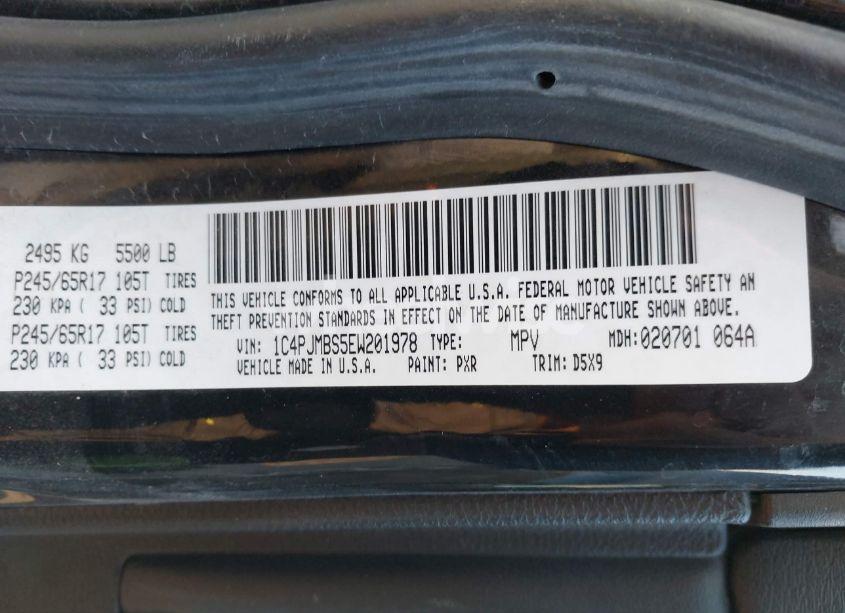 Photo 9 of 2014 Jeep Cherokee TRAILHAWK (VIN 1C4PJMBS5EW201978)