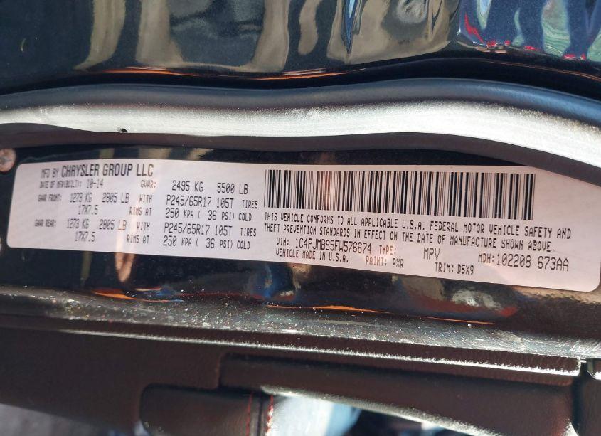 Photo 9 of 2015 Jeep Cherokee TRAILHAWK (VIN 1C4PJMBS5FW576674)