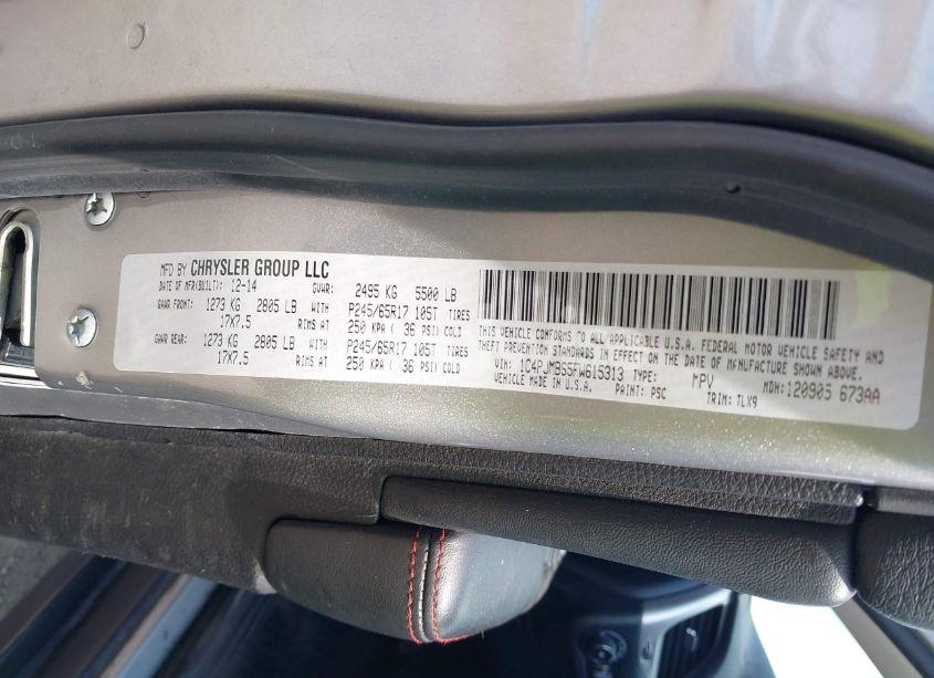 Photo 9 of 2015 Jeep Cherokee TRAILHAWK (VIN 1C4PJMBS5FW615313)