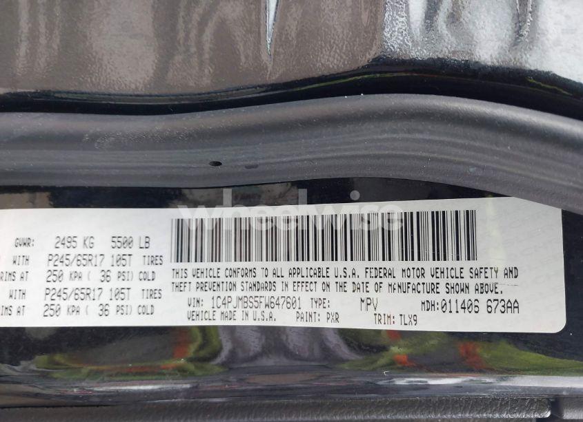 Photo 9 of 2015 Jeep Cherokee TRAILHAWK (VIN 1C4PJMBS5FW647601)