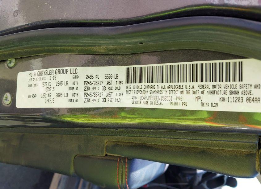 Photo 9 of 2014 Jeep Cherokee TRAILHAWK (VIN 1C4PJMBS6EW156551)