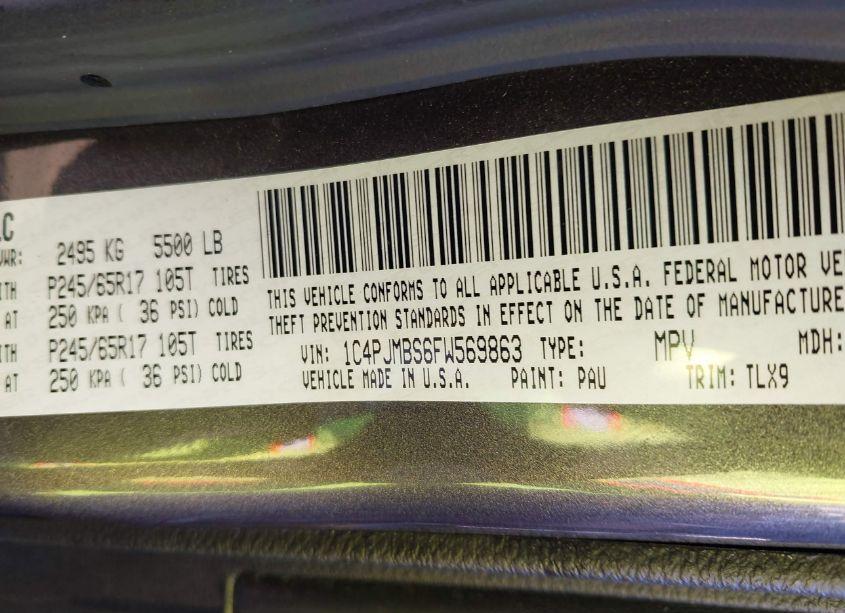 Photo 9 of 2015 Jeep Cherokee TRAILHAWK (VIN 1C4PJMBS6FW569863)