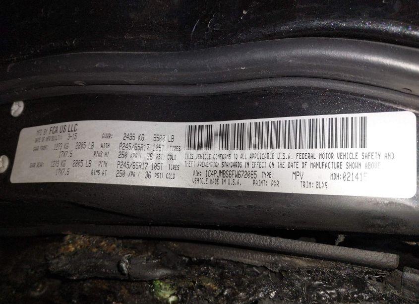 Photo 9 of 2015 Jeep Cherokee (VIN 1C4PJMBS6FW672085)