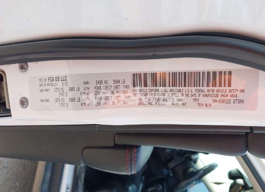 Photo 9 of 2015 Jeep Cherokee TRAILHAWK (VIN 1C4PJMBS6FW687718)