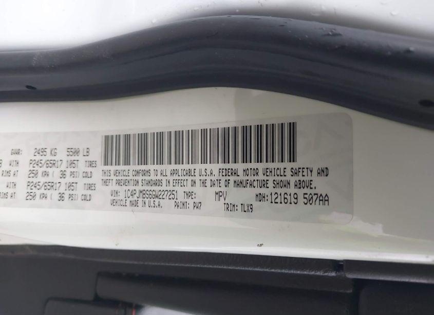 Photo 9 of 2016 Jeep Cherokee TRAILHAWK (VIN 1C4PJMBS6GW227251)