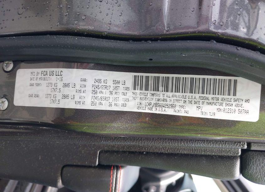 Photo 9 of 2016 Jeep Cherokee (VIN 1C4PJMBS6GW252960)