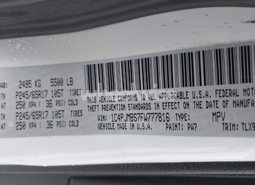 Photo 9 of 2015 Jeep Cherokee TRAILHAWK (VIN 1C4PJMBS7FW777816)