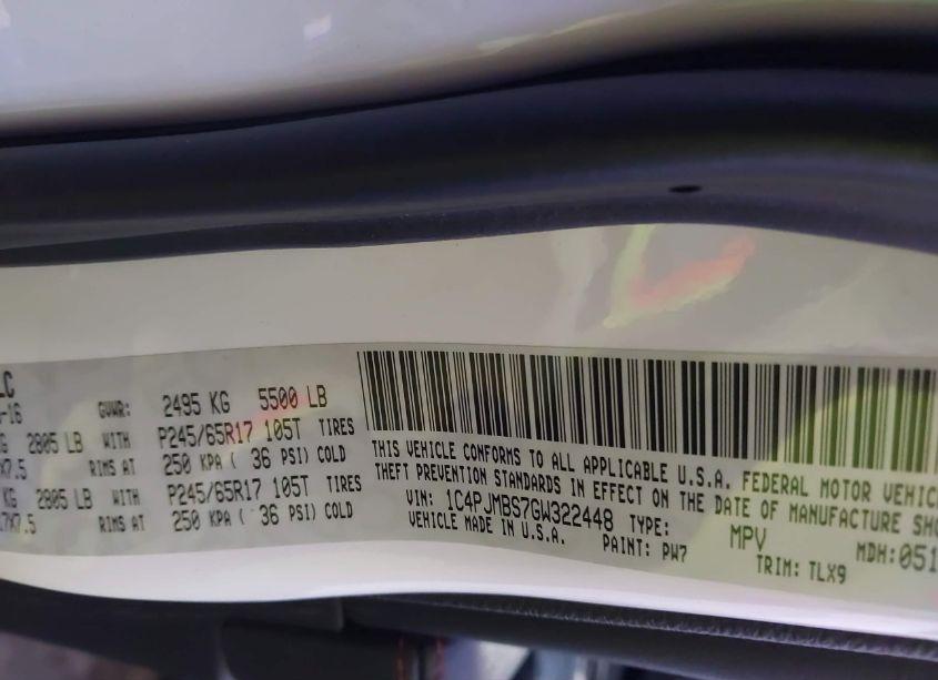 Photo 9 of 2016 Jeep Cherokee TRAILHAWK (VIN 1C4PJMBS7GW322448)