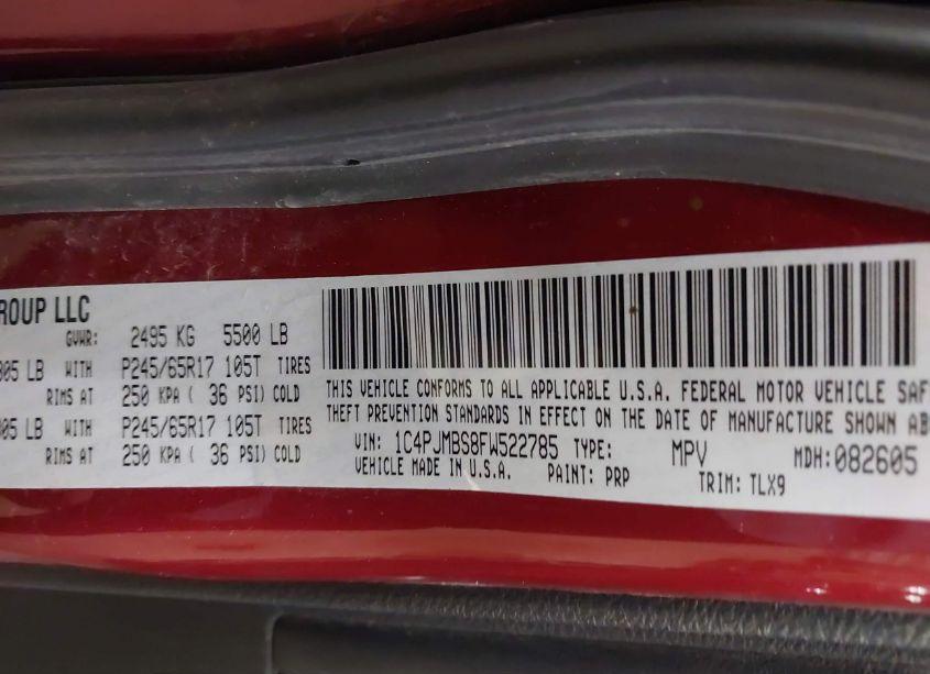 Photo 9 of 2015 Jeep Cherokee TRAILHAWK (VIN 1C4PJMBS8FW522785)