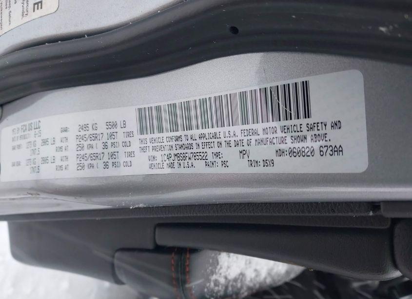 Photo 9 of 2015 Jeep Cherokee TRAILHAWK (VIN 1C4PJMBS8FW785522)