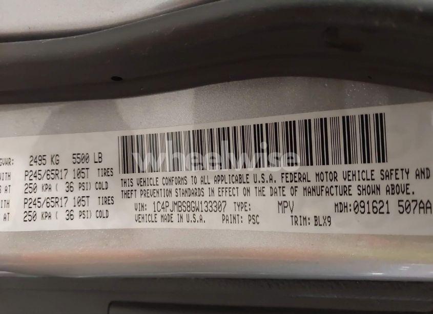 Photo 9 of 2016 Jeep Cherokee TRAILHAWK (VIN 1C4PJMBS8GW133307)