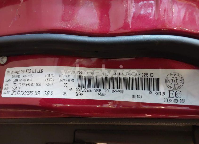 Photo 9 of 2016 Jeep Cherokee TRAILHAWK (VIN 1C4PJMBS9GW146695)