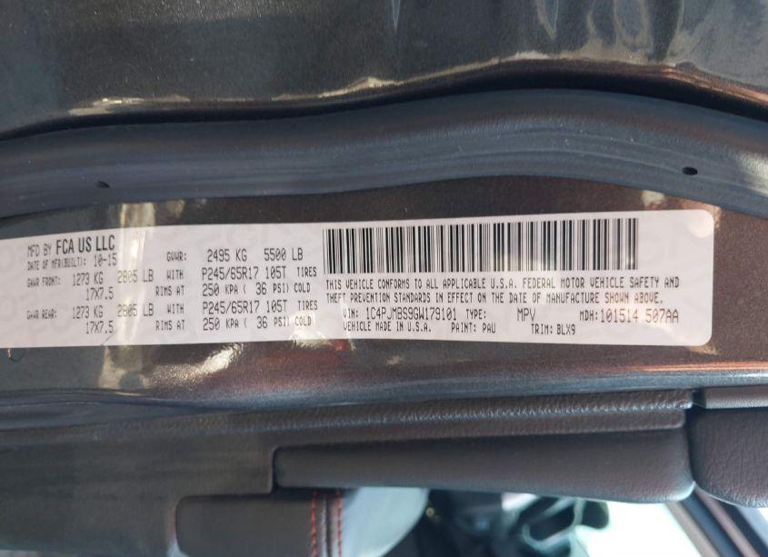 Photo 9 of 2016 Jeep Cherokee TRAILHAWK (VIN 1C4PJMBS9GW179101)