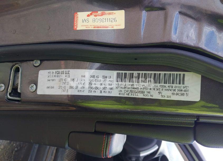 Photo 9 of 2016 Jeep Cherokee TRAILHAWK (VIN 1C4PJMBS9GW309880)