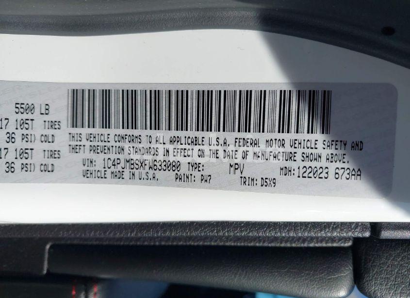 Photo 9 of 2015 Jeep Cherokee TRAILHAWK (VIN 1C4PJMBSXFW633080)