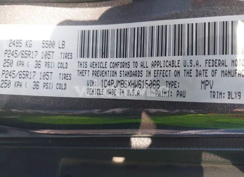 Photo 9 of 2017 Jeep Cherokee TRAILHAWK L PLUS 4X4 (VIN 1C4PJMBSXHW615066)