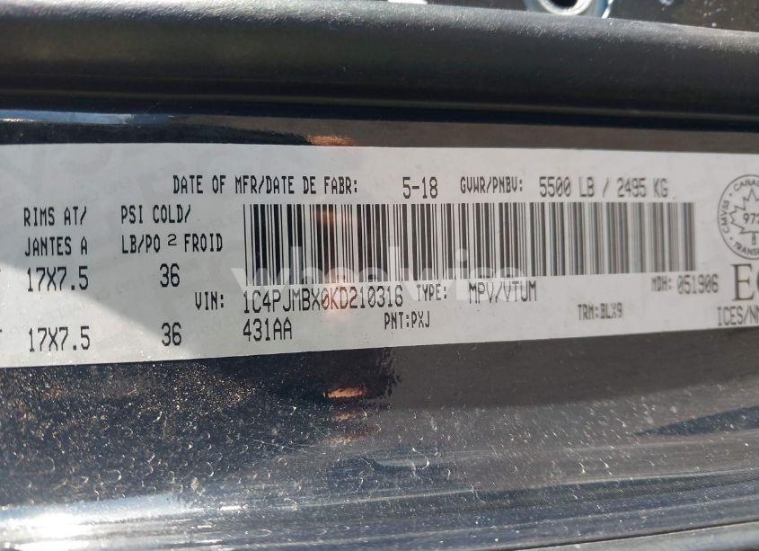 Photo 9 of 2019 Jeep Cherokee TRAILHAWK (VIN 1C4PJMBX0KD210316)