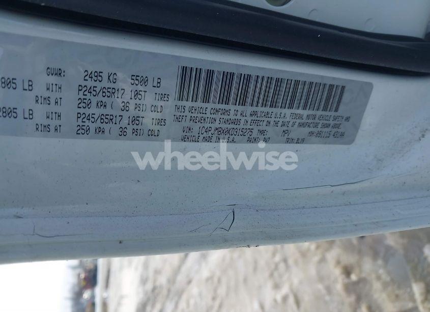 Photo 9 of 2019 Jeep Cherokee TRAILHAWK ELITE 4X4 (VIN 1C4PJMBX0KD315275)