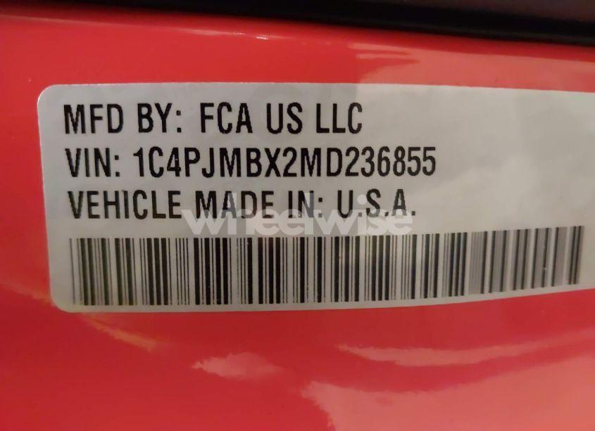 Photo 9 of 2021 Jeep Cherokee TRAILHAWK 4X4 (VIN 1C4PJMBX2MD236855)